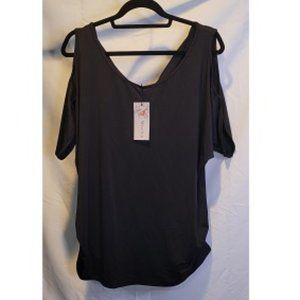 Black cold shoulder blouse